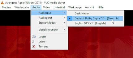 Die zuvor definierten Spurnamen sind im Player ersichtlich.