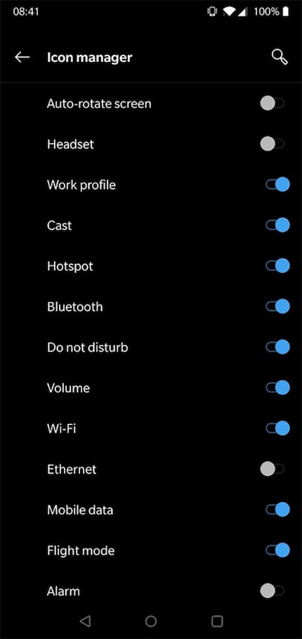 Das Status Bar Management des OnePlus 6