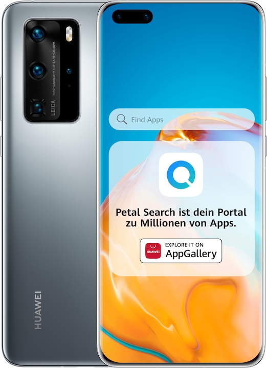 Huawei P40 Pro (256 GB, Silver Frost, 6.58", Hybrid Dual SIM + eSIM, 50 Mpx, 5G)