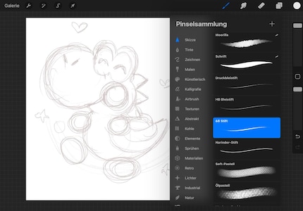 There are a variety of realistic-looking brushes that can be customised and added to.