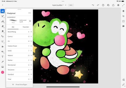The many brushes are realistic and clearly divided.