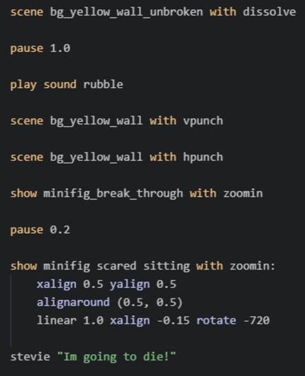 Der Code der obigen Szene sieht ganz einfach aus.