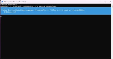 Wenn die Meldung in Blau kommt, ist der Befehl korrekt getippt.