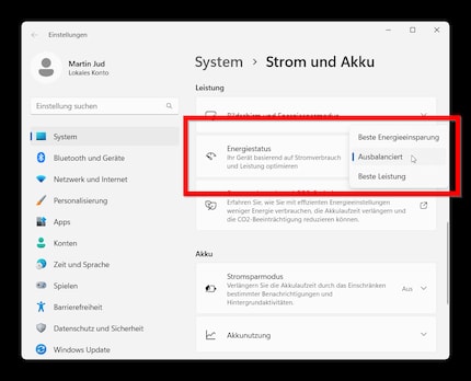 The three power modes on a laptop…