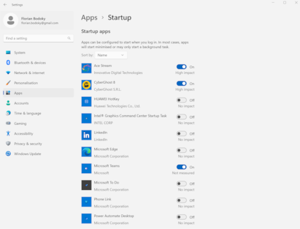 A lean automatic start also helps speed up the boot process.
