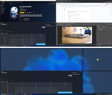 Refine your layout by dragging the divider between the windows.