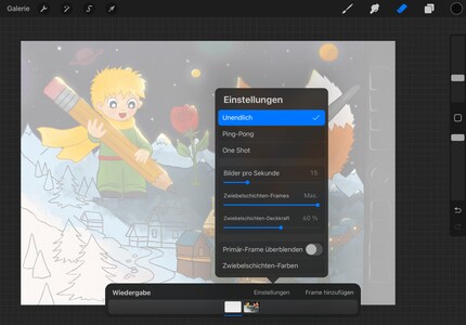 Eine ähnliche Form des Daumenkinos gibt es mit dem «Animationsassistenten» bereits in der ersten Procreate-App.