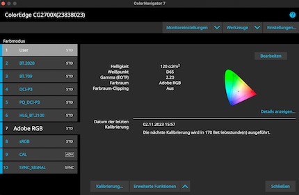 In den meisten Kalibrierungsprogrammen sind schon sinnvolle Standard-Einstellungen vorgewählt.