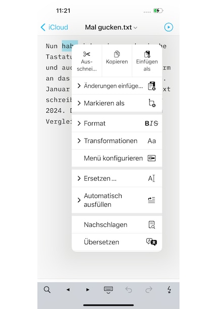 iA Writer not only has proper context menus, they’re also configurable.