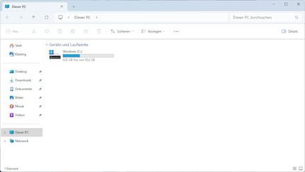 Du kannst mit der Ansicht «Dieser PC» starten.
