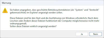 Windows warnt dich davor, diese Files einzublenden.