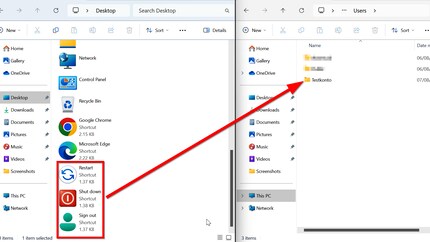 Nachdem ich das Icon in das Windows-Verzeichnis kopiert habe, mache ich einen Neustart.