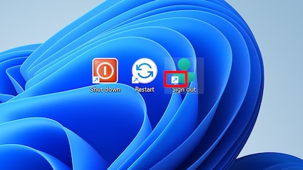 Nichts für Ästheten: Pfeilsymbol auf einer Desktopverknüpfung.