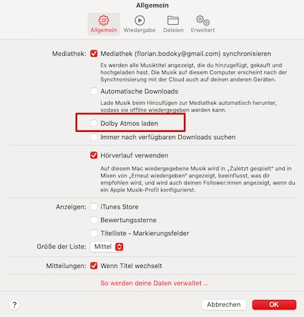 So you can load all songs as Dolby Atmos if they support it.